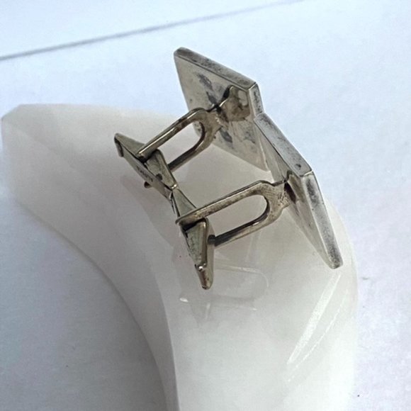 Sterling Silver A. Munoz Taxco Abalone Cuff Links - Picture 13 of 16